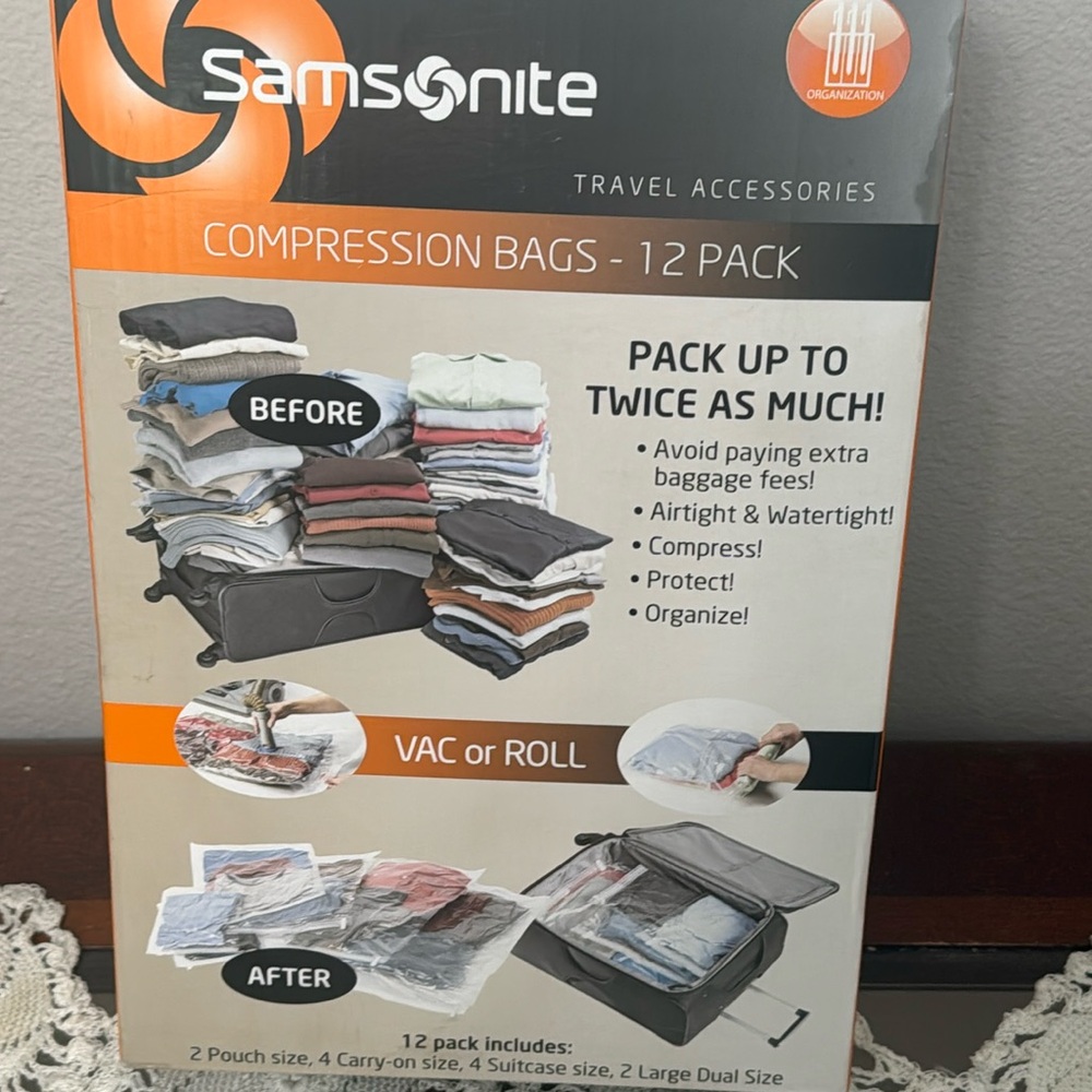 Samsonite compression bags.